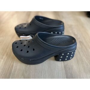 Crocs Siren Studded Clog Heel Black Women's Size M13 Sandals‎ NEW